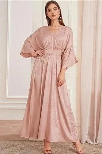 Robe longue bohème chic rose