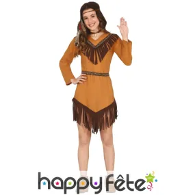 Robe marron indienne pour ado