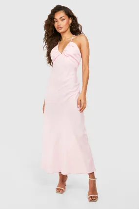 Robe mi-longue en lin à bretelles