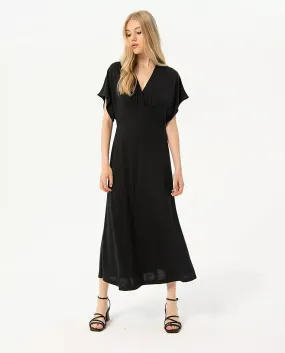 Robe mi-longue noire Surkana