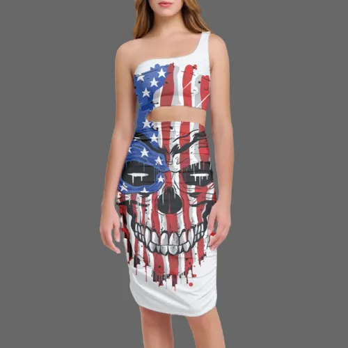 Robe moulante sexy Tete de mort Exclusive