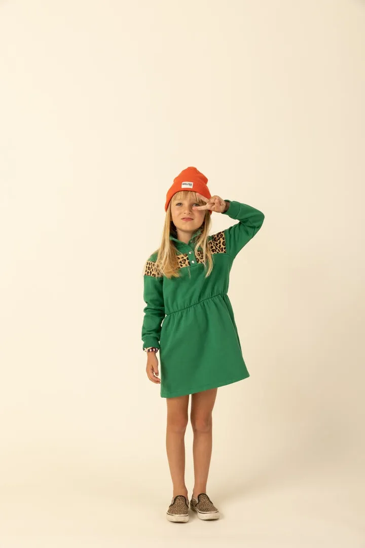 Robe Namur vert et léopard