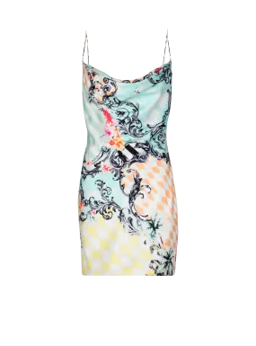 ROBE NUISETTE EN SATIN IMPRIMé BAROQUE - BALMAIN pour FEMME | Printemps