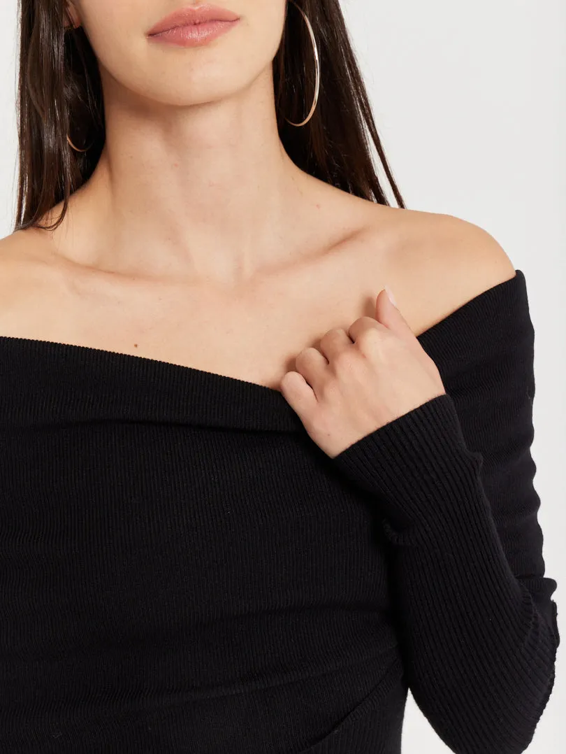 Robe pull col châle Vert anglais