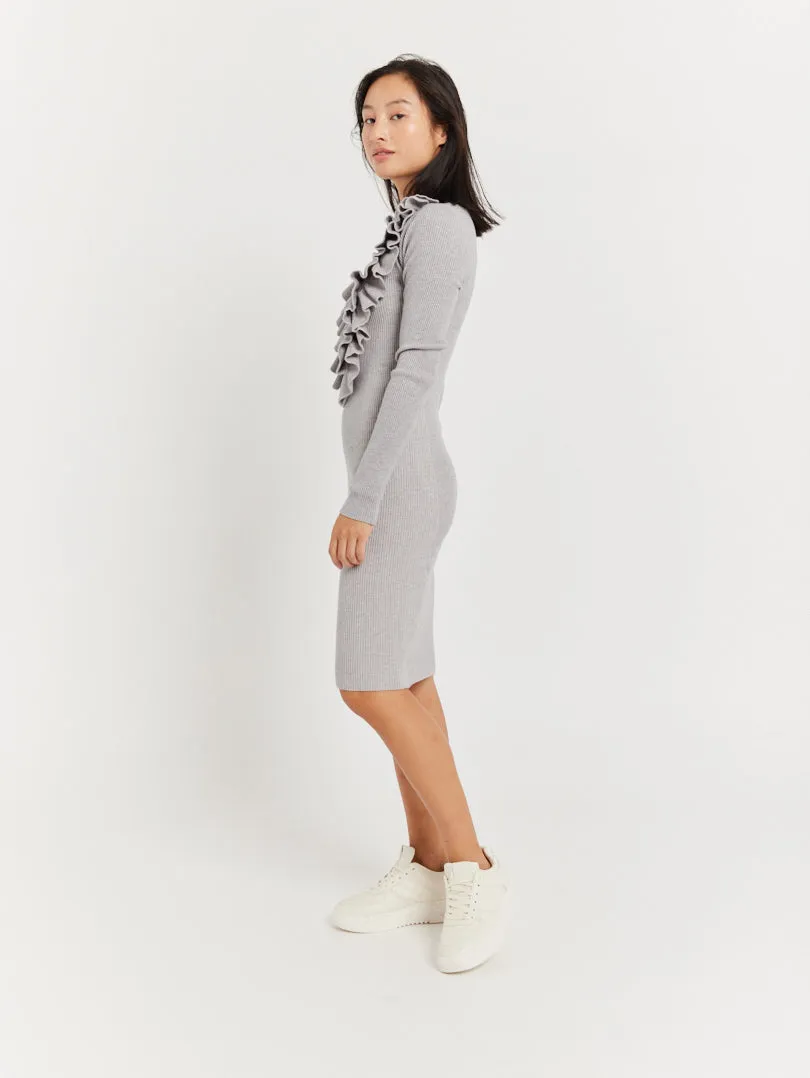 Robe pull col froufrou