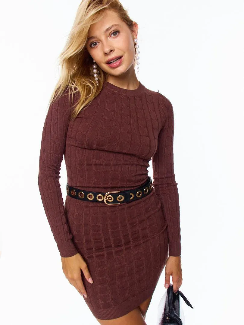 Robe pull maille fantaisie