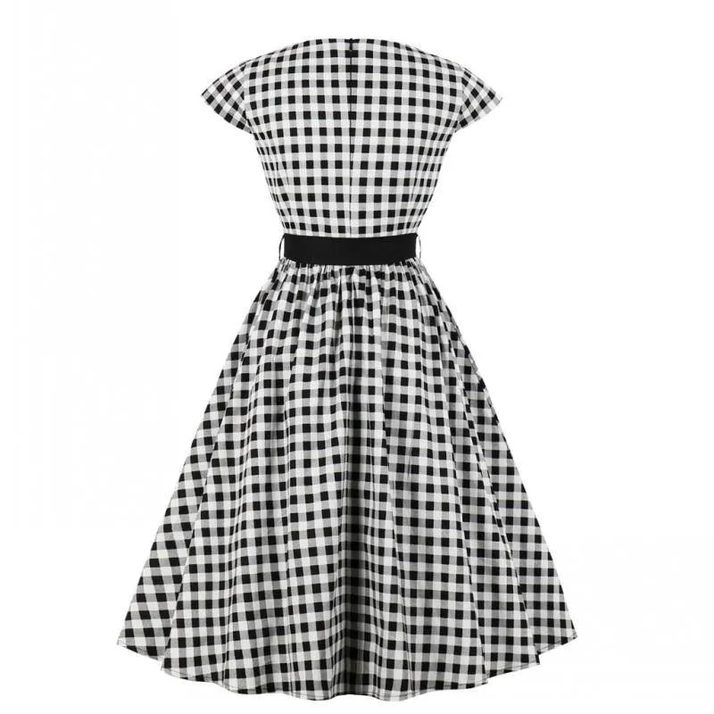Robe Vichy Noire & Blanche Vintage 50's
