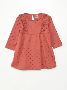 Robe évasée motif coeurs - Rouge coeur