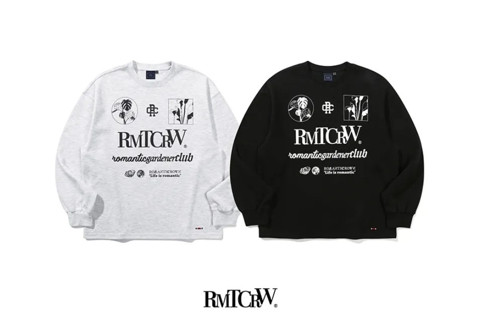 ROMANTIC CROWN  |Unisex Street Style Boat Neck Long Sleeves Plain Cotton