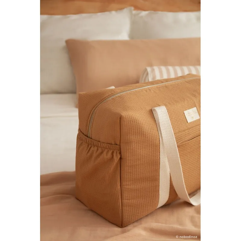 Sac de maternité Opera - Caramel - NOBODINOZ - Perlin Paon Paon