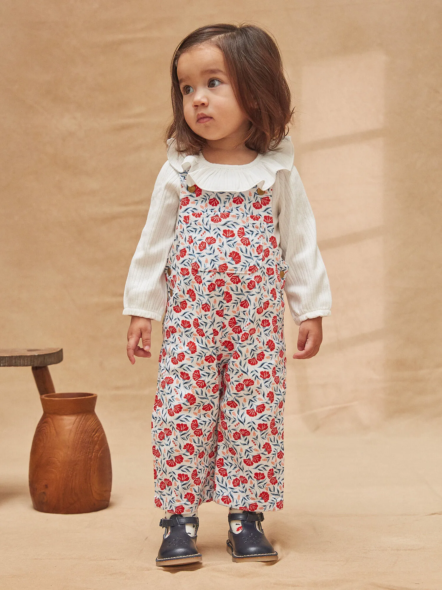 Salopette à motifs fleuri en twill