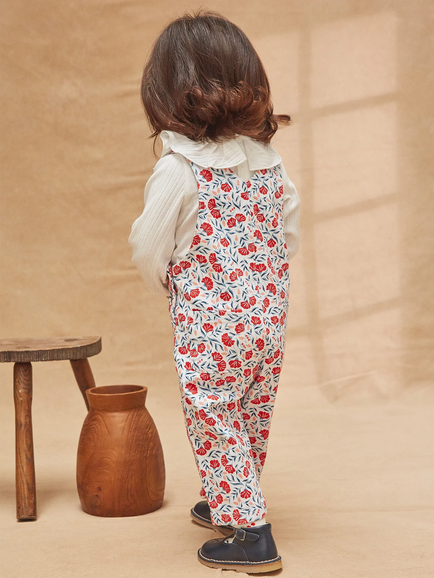 Salopette à motifs fleuri en twill