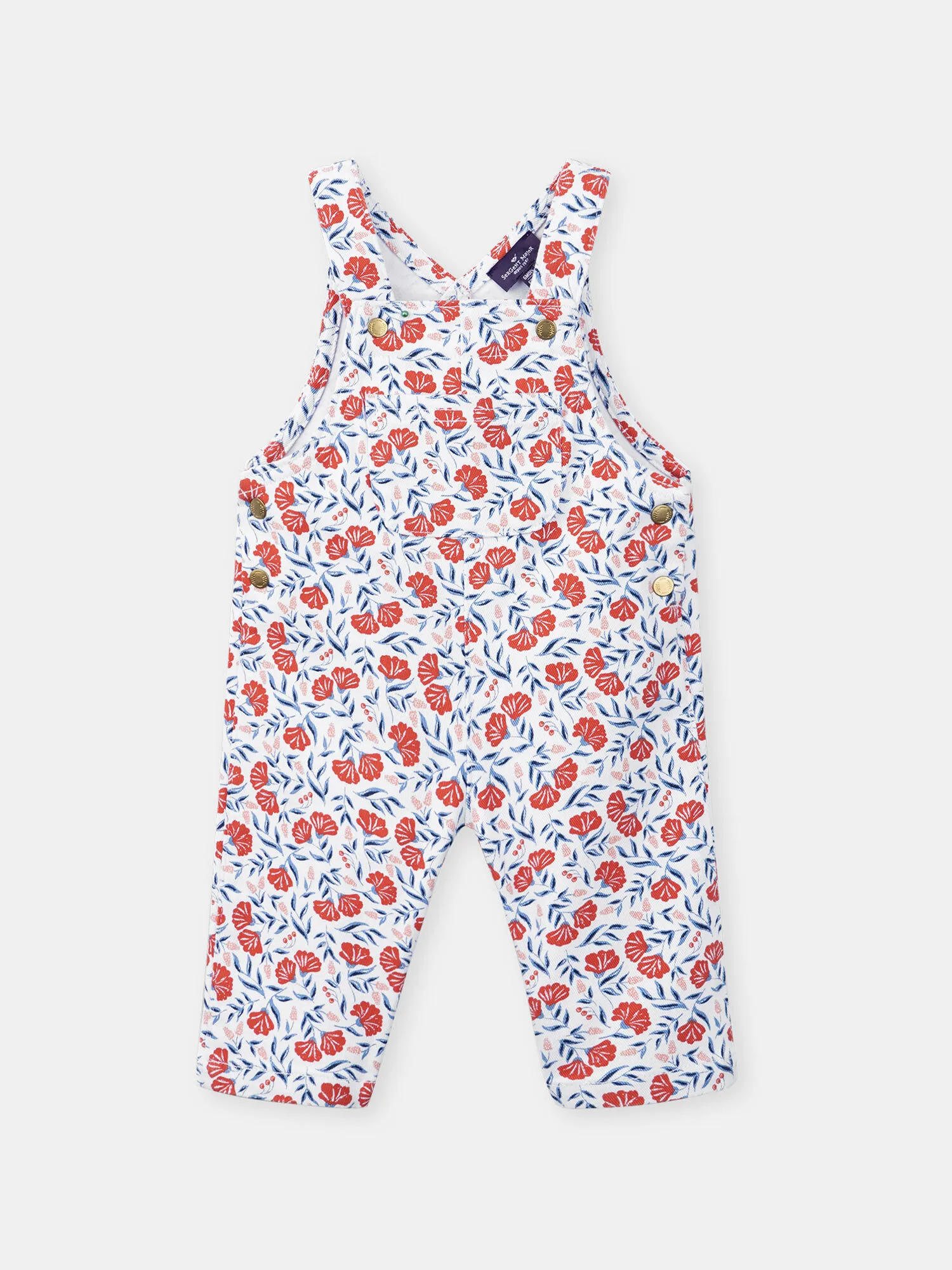 Salopette à motifs fleuri en twill