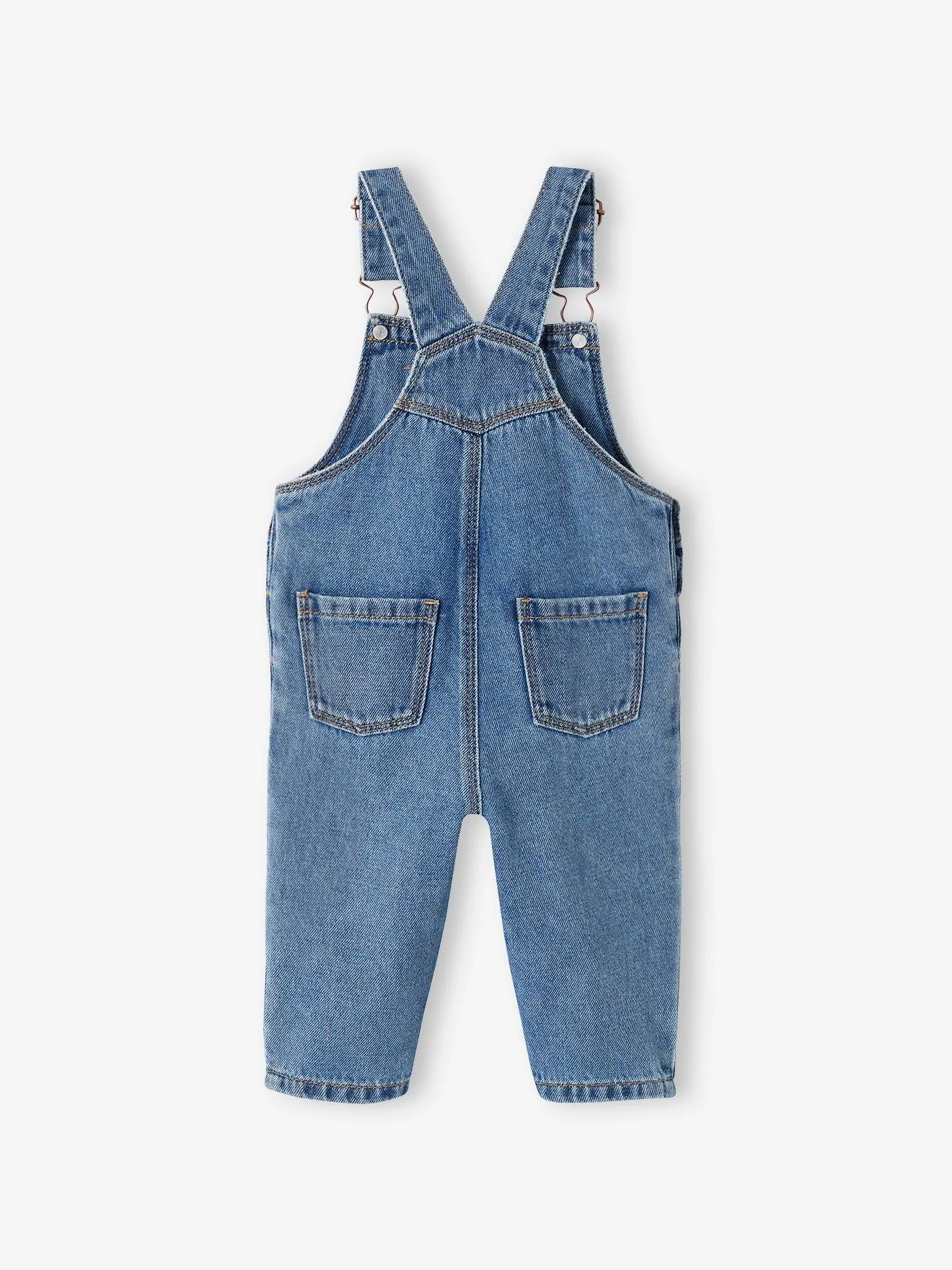 Salopette bébé en denim stone - Vertbaudet