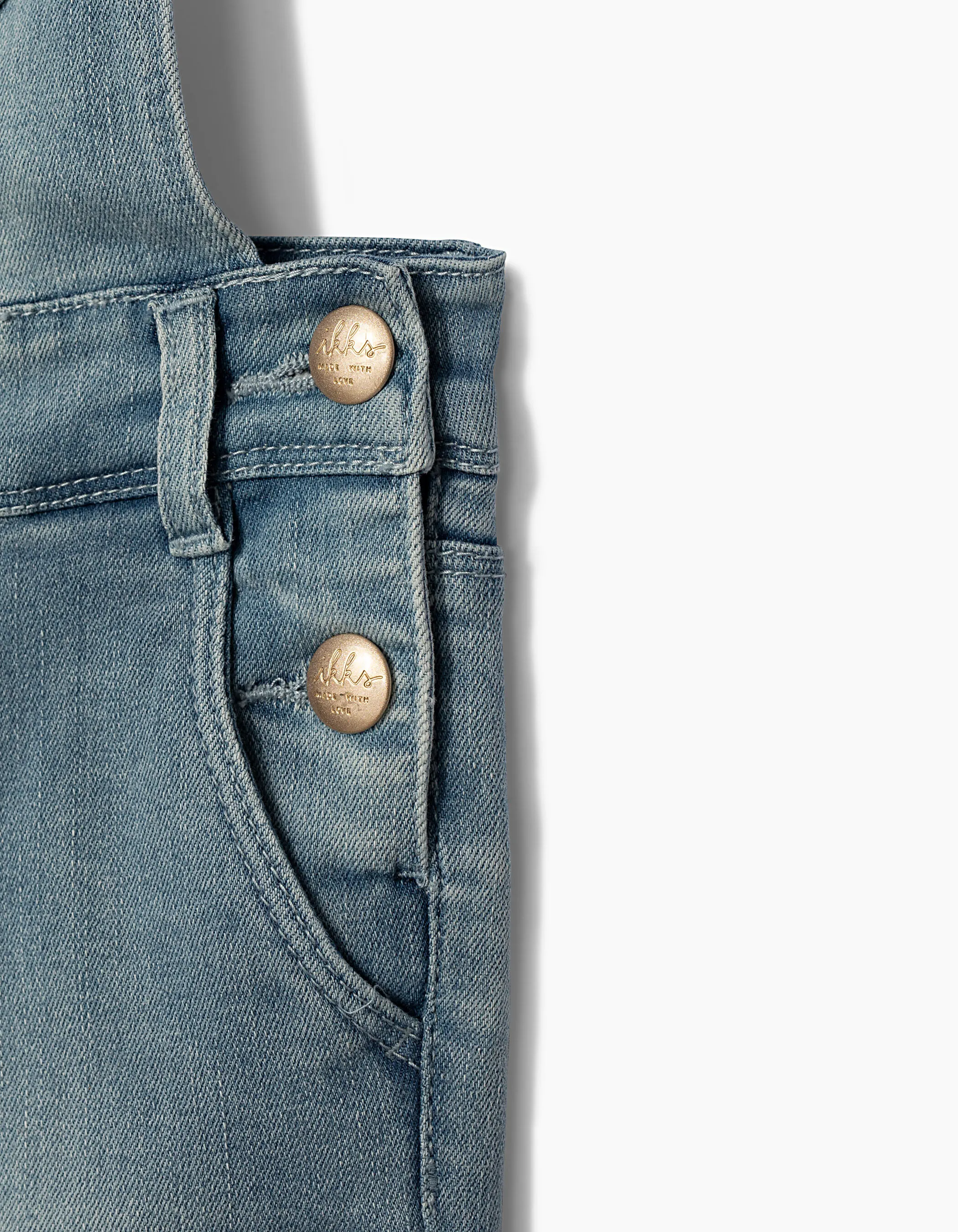 Salopette en jeans faded blue fille