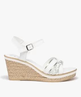 sandales femme a talon dessus cuir - taneo blanc sandales a talon