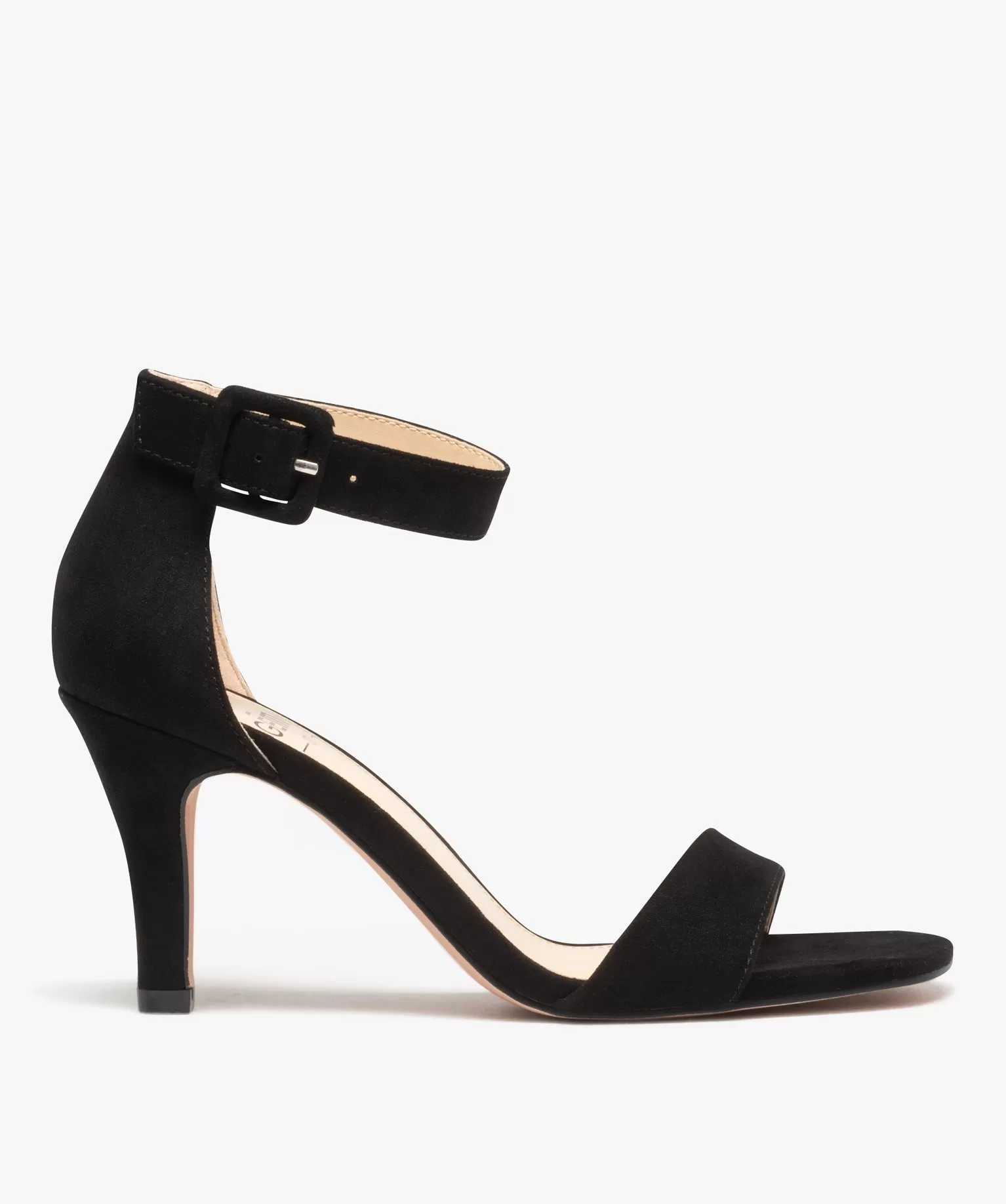 sandales femme a talon ferme dessus suedine unie noir sandales a talon