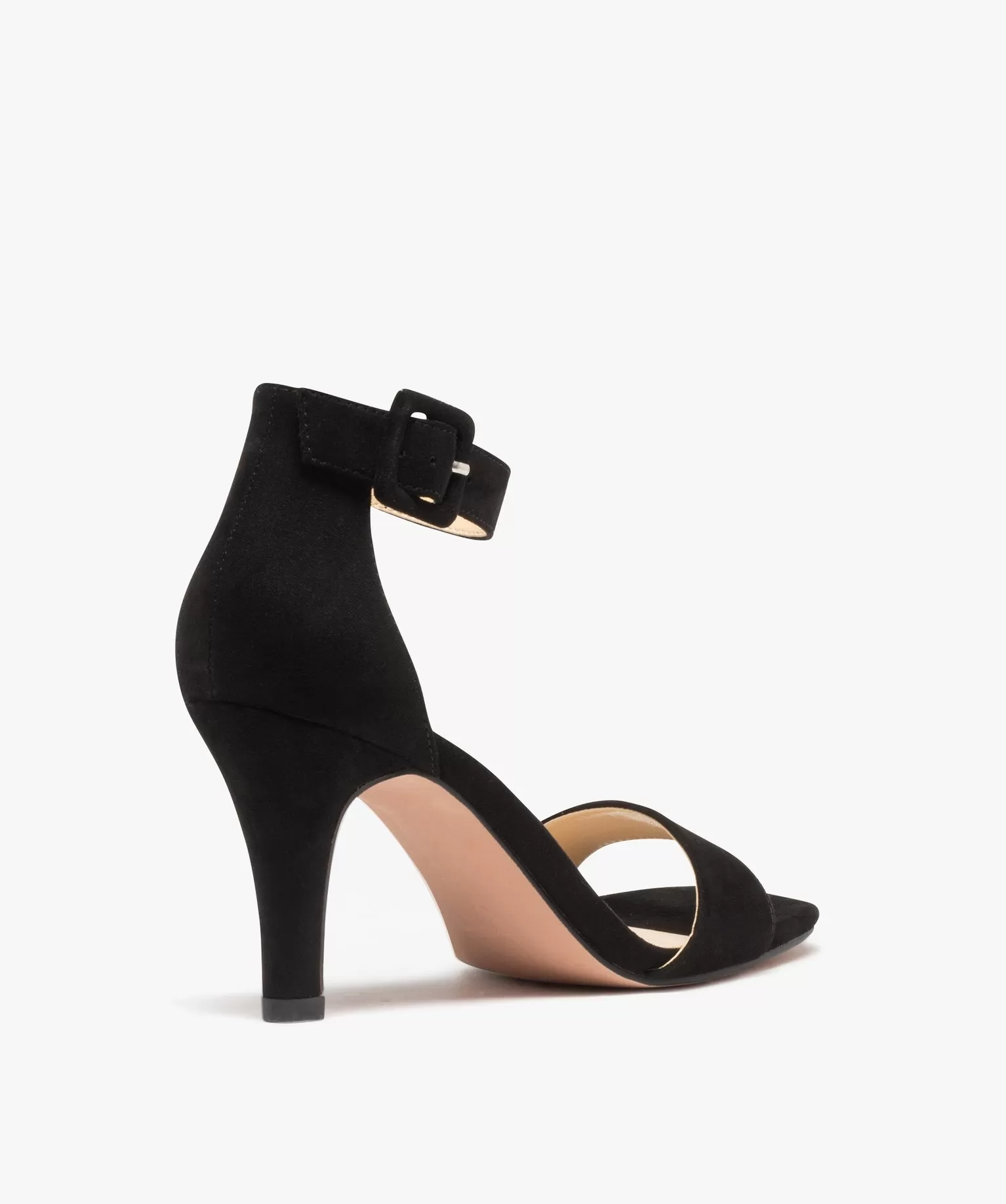 sandales femme a talon ferme dessus suedine unie noir sandales a talon