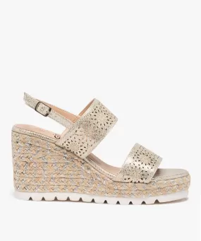 sandales femme compensees a brides ajourees gris sandales a talon