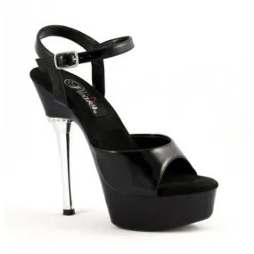 Sandales Plateformes Pleaser ALLURE-609 Noir vernis
