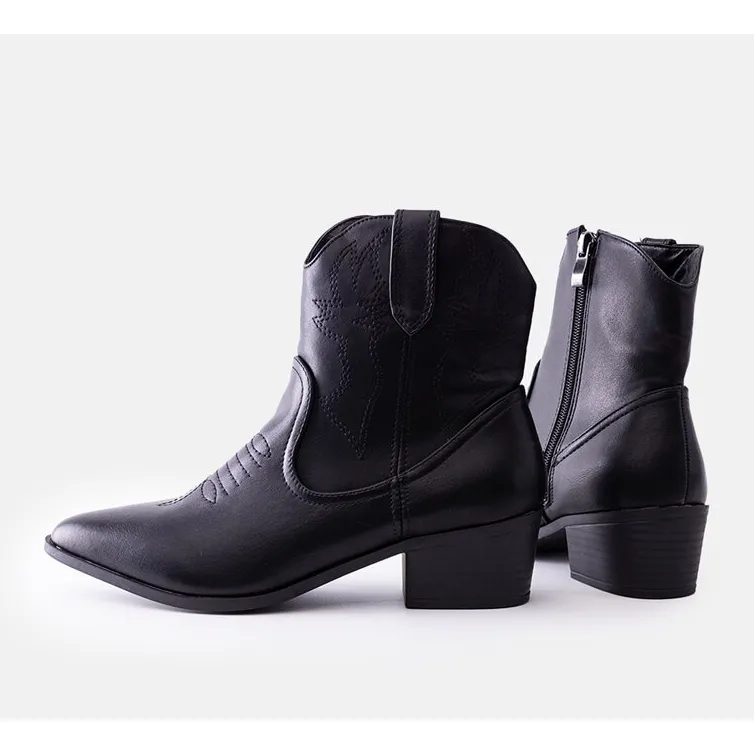 Santiags à talons hauts Madia noires le noir