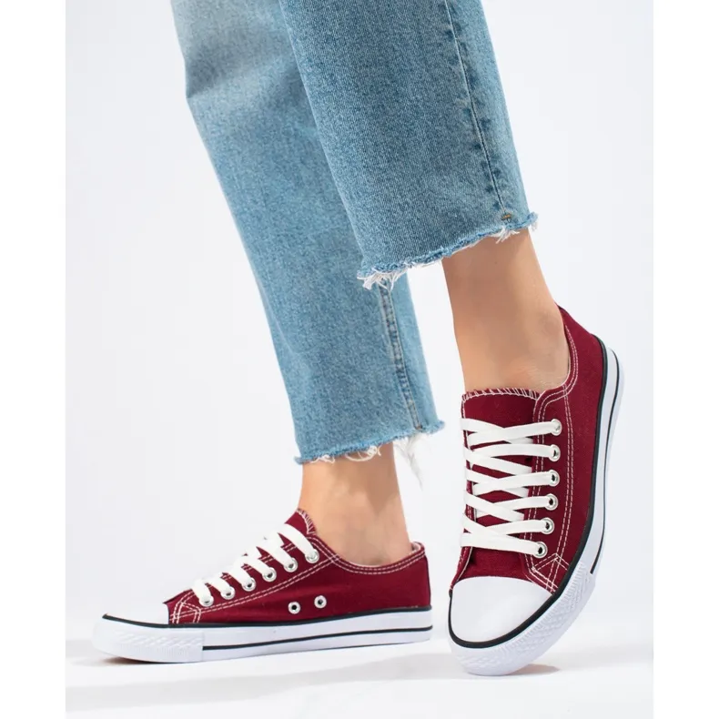 SHELOVET Baskets bordeaux rouge