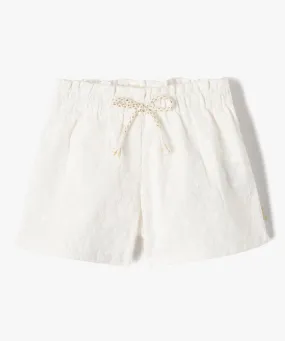 short bebe fille en dentelle anglaise - lulucastagnette beige shorts