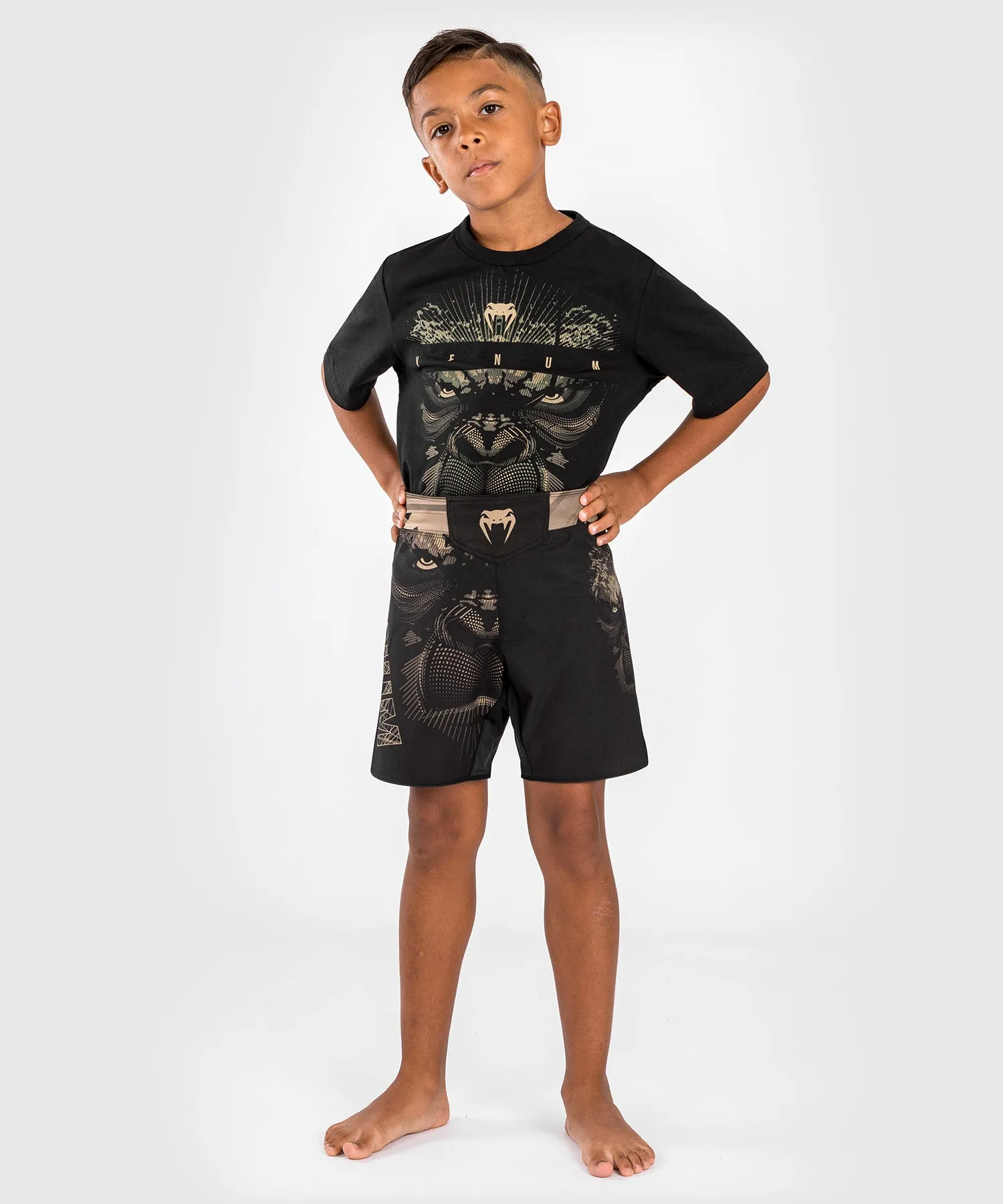 Short de Combat pour Enfants Venum Gorilla Jungle - Noir/Sable