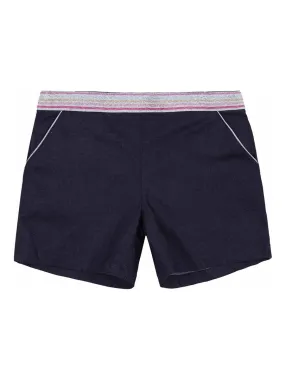 Short en Jean Intersaison Fille  Ceinture à Paillettes  POUPETTE - 'LA FAUTE A VOLTAIRE' - Bleu foncé