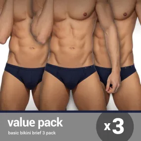 Slip bikini basic (Lot de 3) - marine - ADDICTED : vente de Lots po...