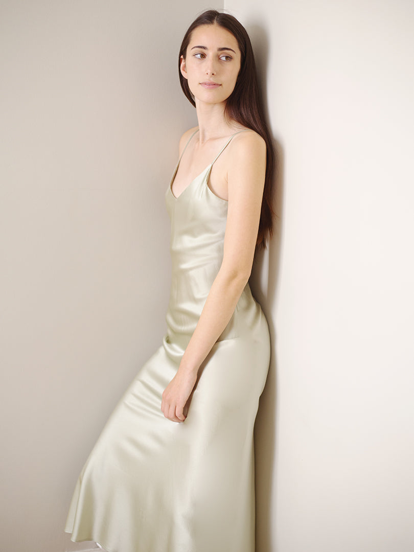SOIREE Robe de soirée Verte en soie 22 mommes