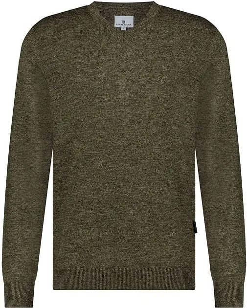 State Of Art Pull Col-V Melange Vert 12123069-3717 commander
