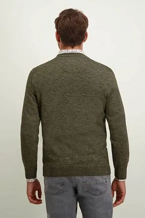 State Of Art Pull Col-V Melange Vert 12123069-3717 commander