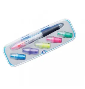 Surligneur interchangeable 6 Couleurs et Stylo Bille Twist 3 Couleurs