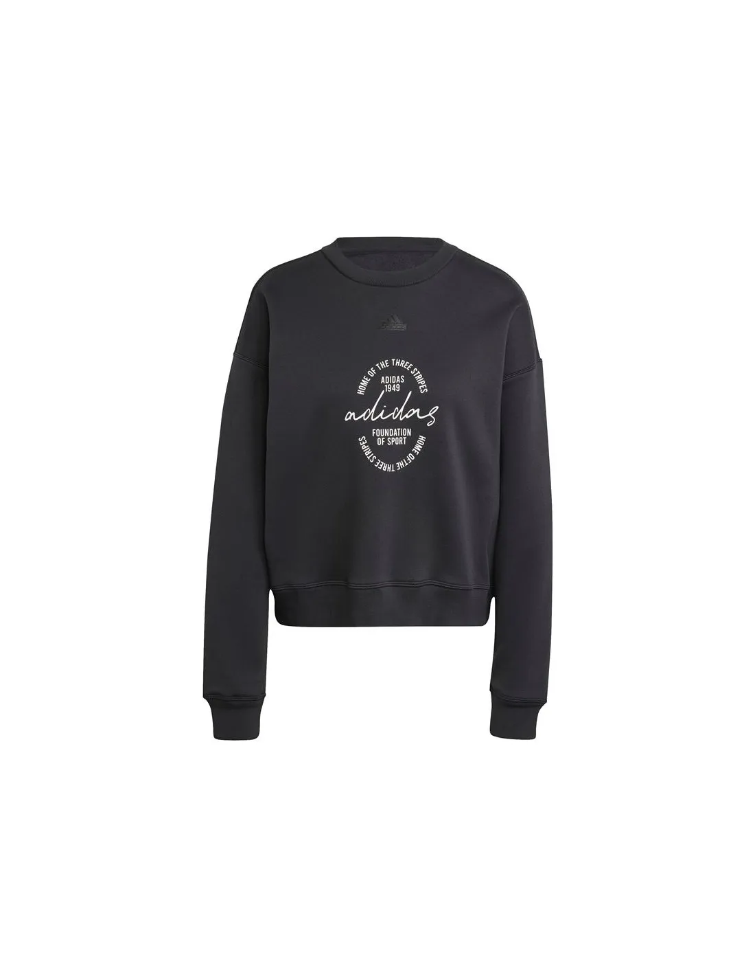 Sweat adidas Femme Signature Graphic Print Fleece Loose Black