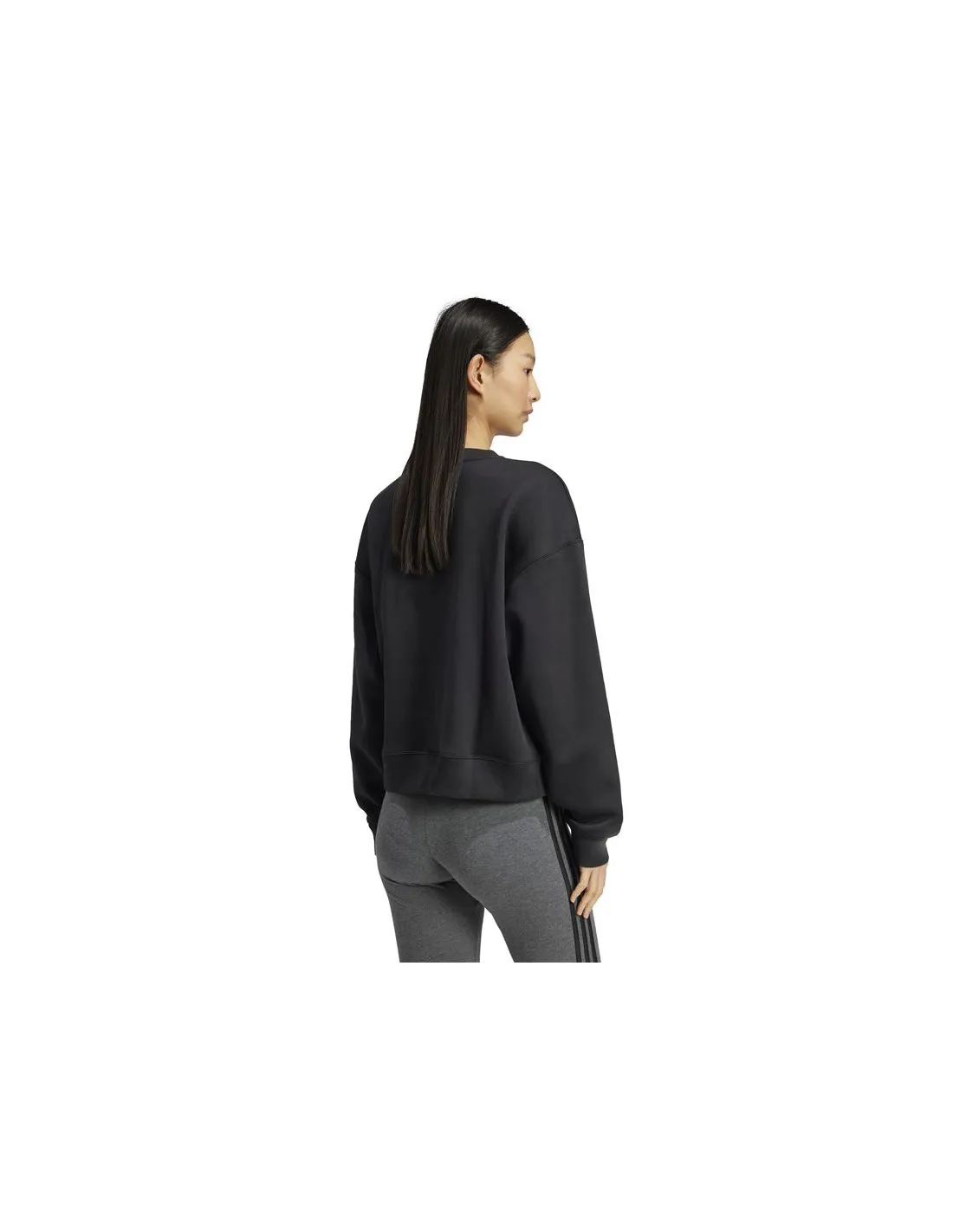 Sweat adidas Femme Signature Graphic Print Fleece Loose Black