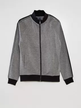 Sweat en interlock avec biais contrasté - Gris