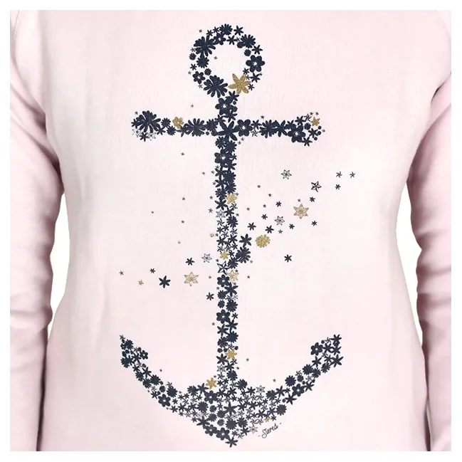 Sweat-Shirt Ancre Envolée - Rose clair
