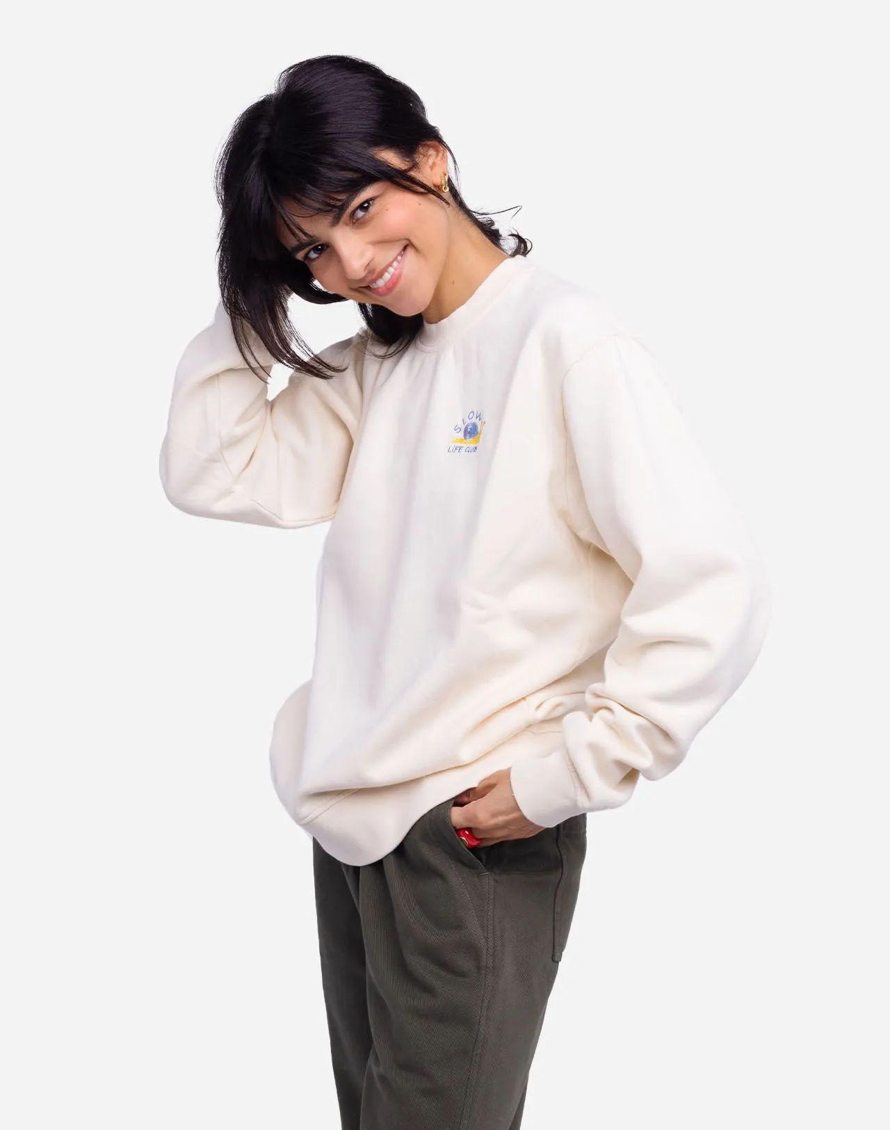 Sweat Slow Life ivoire Taille S Couleurs Ivoire