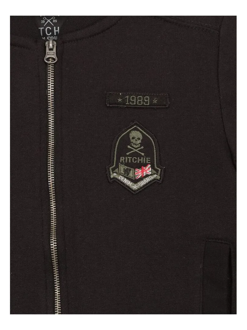 SWEAT ZIPPE WOLFIK BOY - Noir