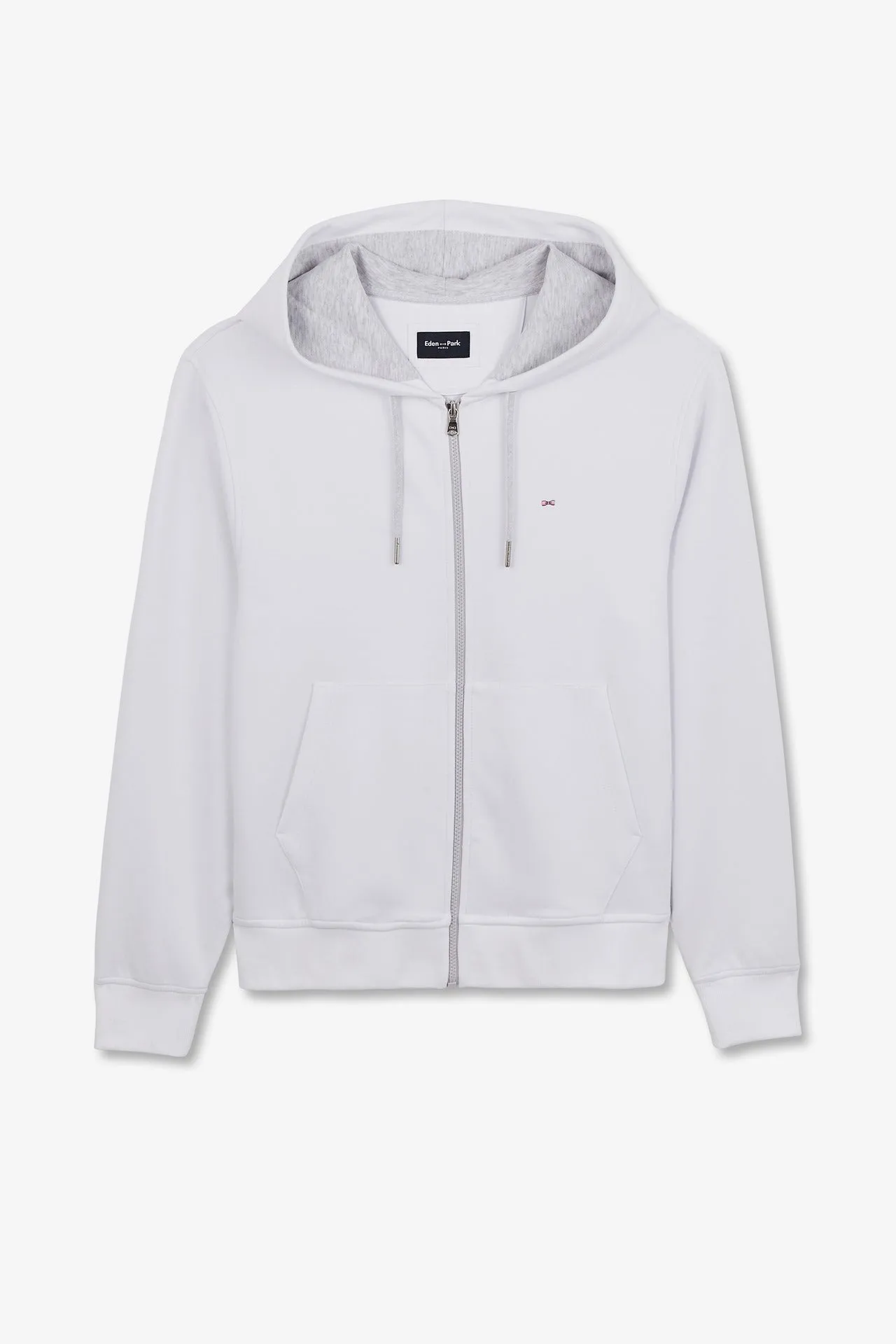 Sweat zippé à capuche blanc