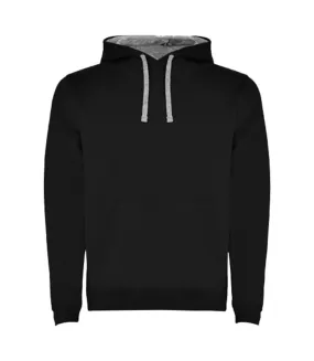 Sweat à capuche urban homme noir uni / gris chiné Roly