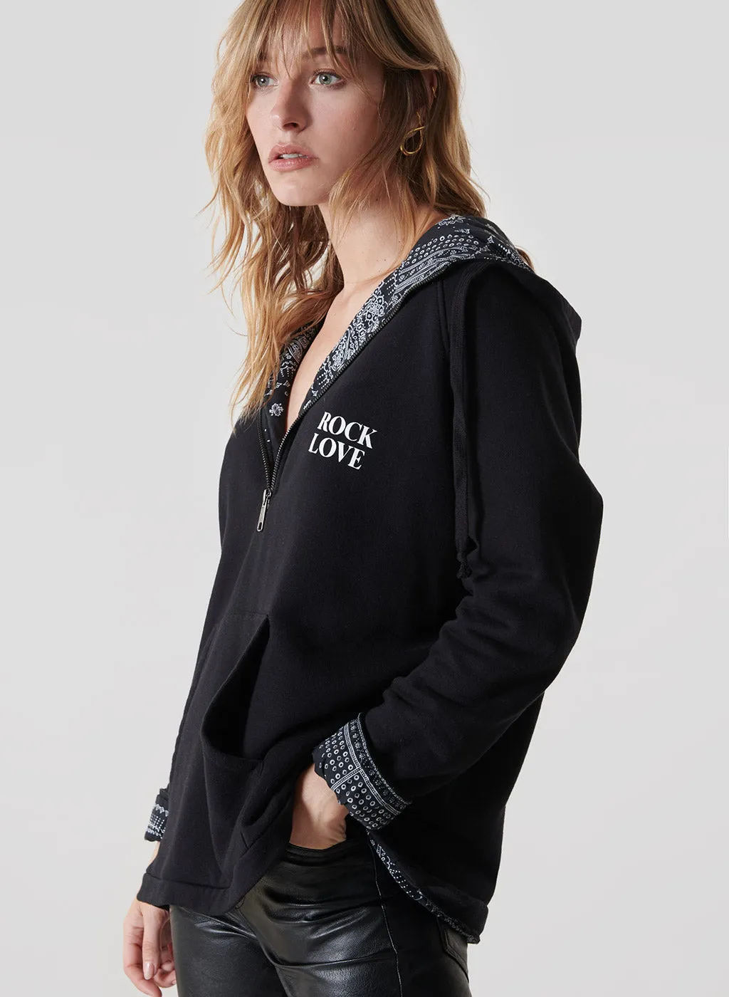 Sweatshirt hoodie Gaspar noir en coton bio
