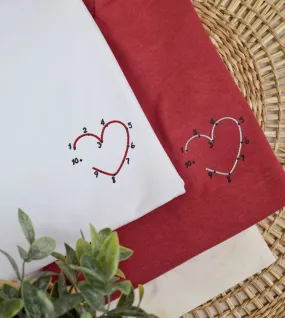 T-shirt brodé - Dessin d'amour