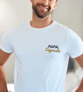 T-shirt brodé - Papa légende