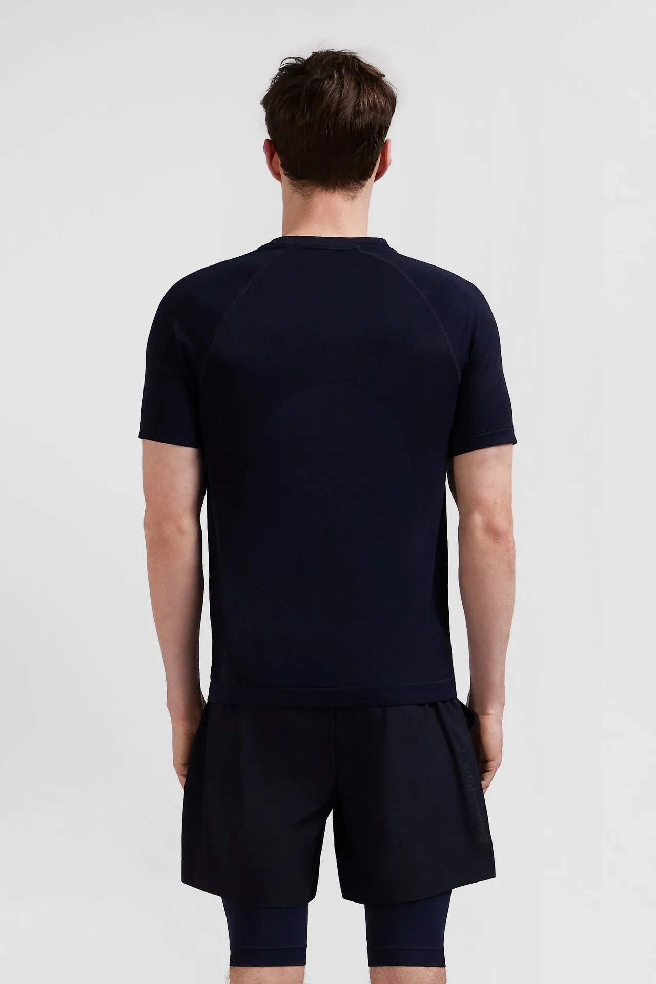 T-shirt de sport manches courtes à détails cerclés bleu marine