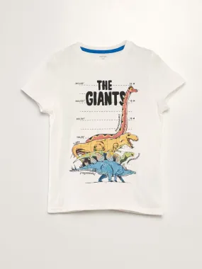 T-shirt en maille jersey imprimé - Blanc