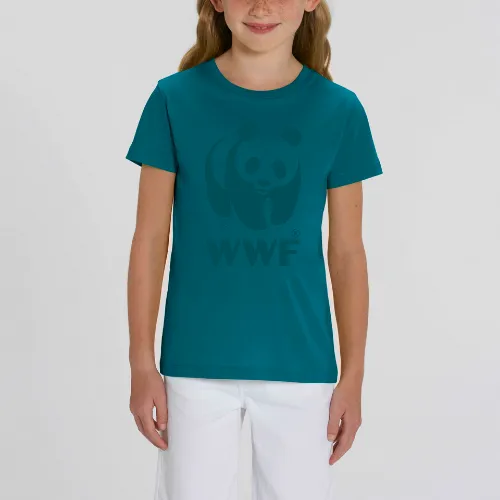 T-shirt enfant WWF en coton bio logo WWF (vert bleuté)