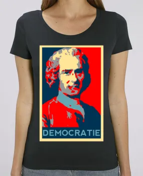 T-shirt Femme Jean-Jacques Rousseau - Démocratie par Hémipléjik