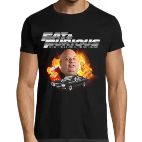 T-Shirt Homme humour | Fat and furious | idée cadeau drôle | parodie fast and furious | Fan vin diesel | 100% coton
